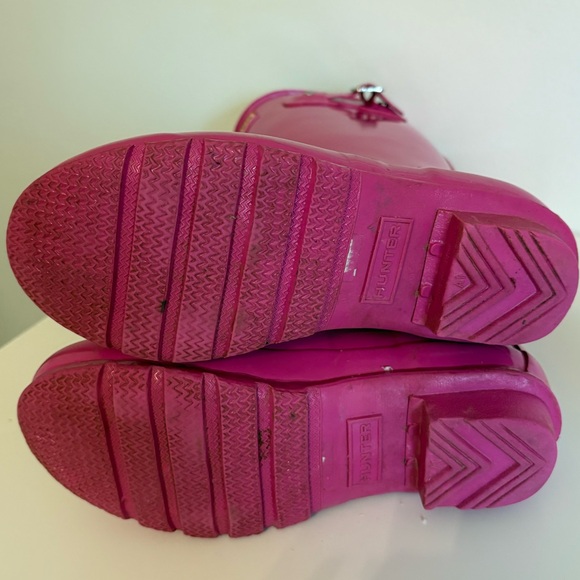 Hunter Original Kids Pink Gloss Boots, Size 4 - Picture 8 of 11